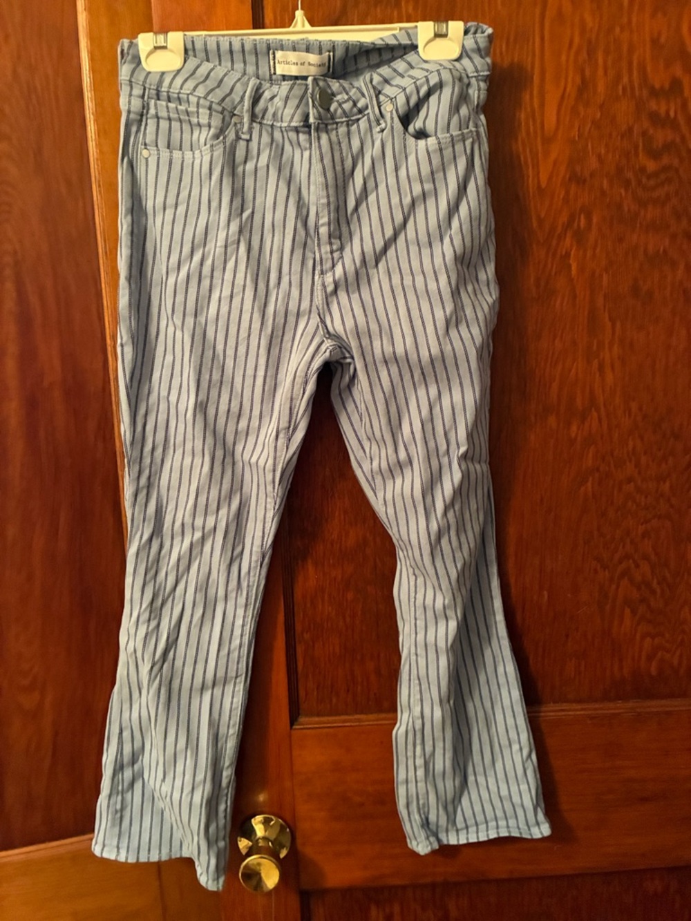 Articles Of Society Blue and Navy Vertical Stripe Capris